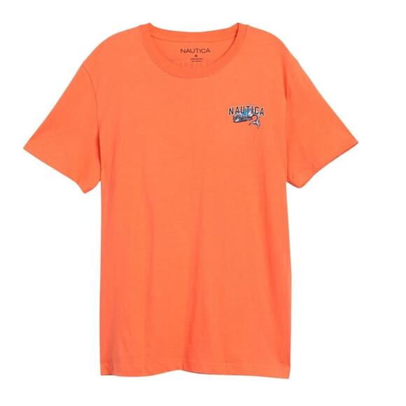 NWT Nautica Men's Peach/Orange Whale Ale Graphic Short Sleeve T-Shirt - SIZE M - Picture 8 of 8
